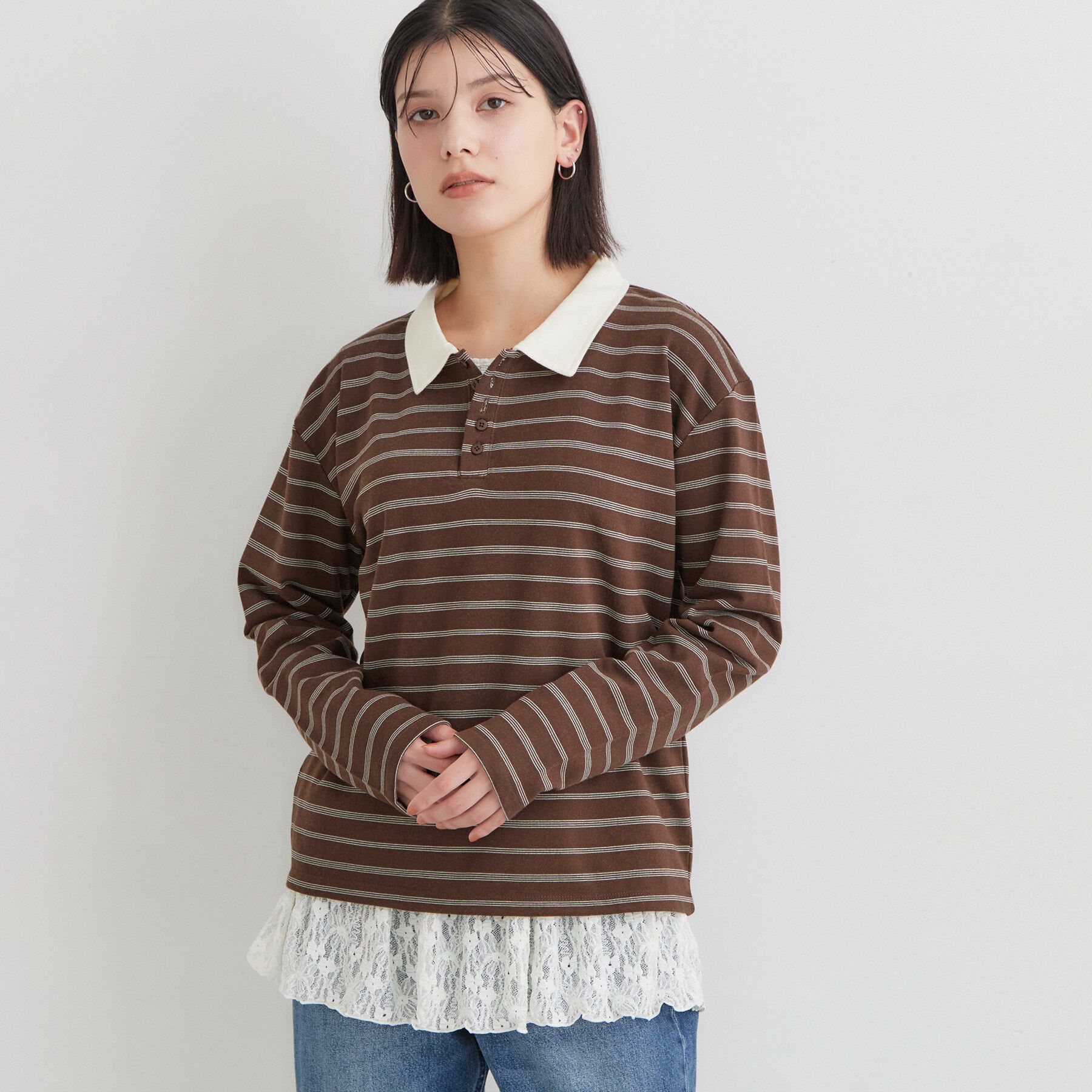THE SHOP TK「ボーダーポロシャツ」|ポロシャツ|