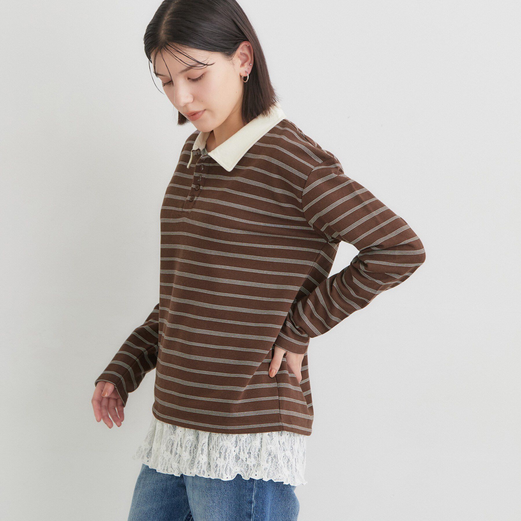 THE SHOP TK「ボーダーポロシャツ」|ポロシャツ|