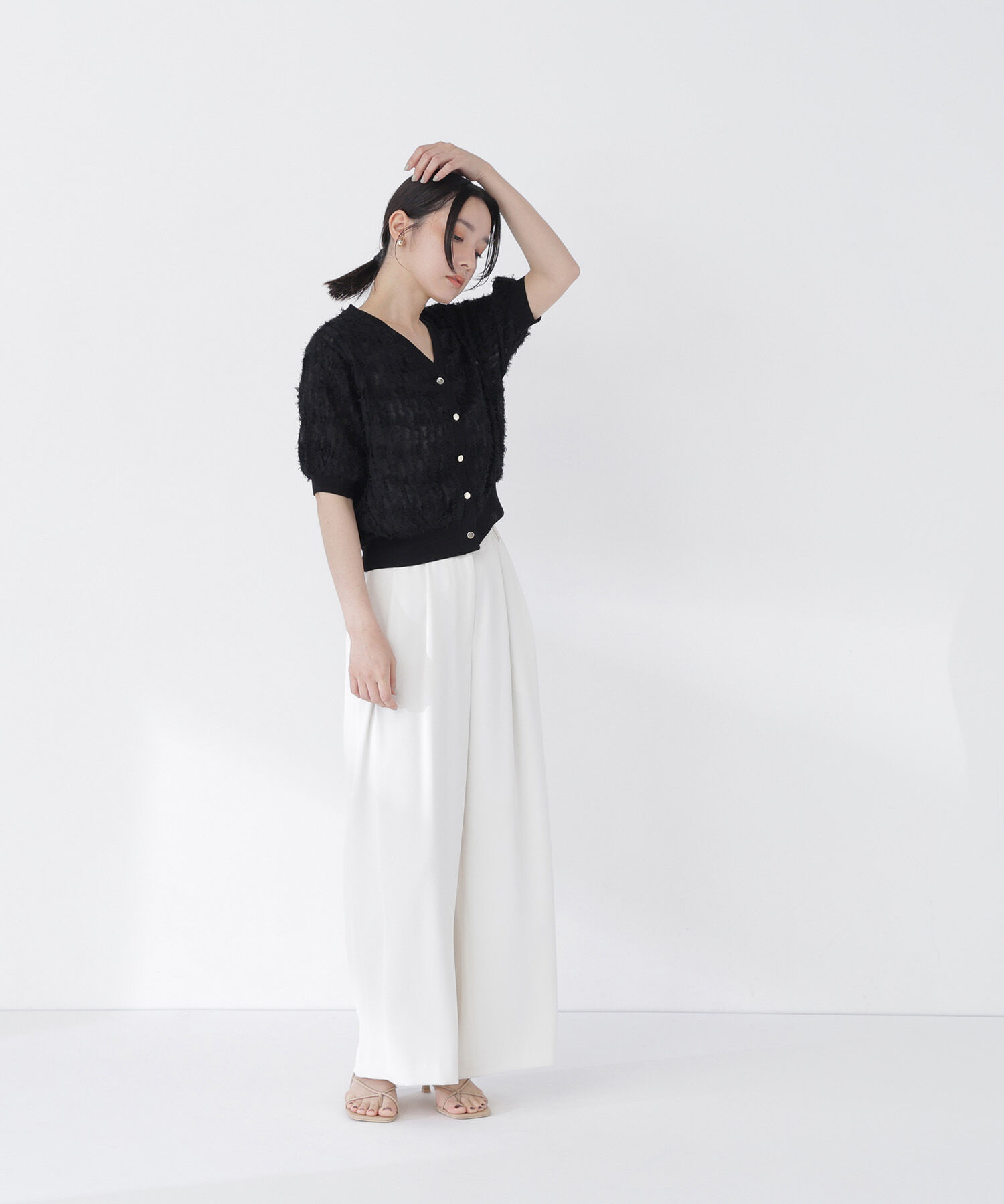  「チュール刺繍シアーカーディガン」|Tシャツ・カットソー|