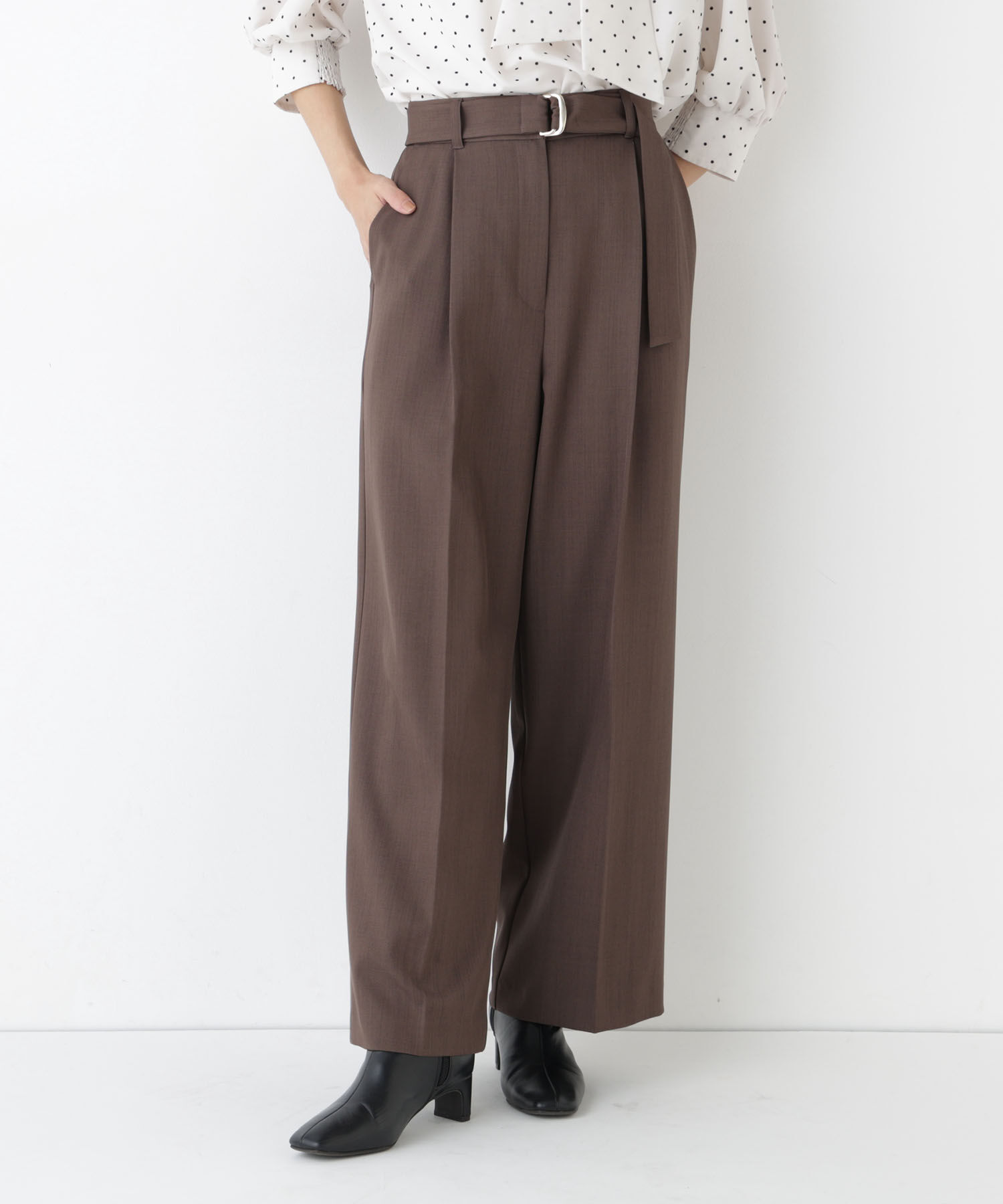  「＜ちょうど、いい服＞いつでもどこでも。ロングシーズンワイドパンツ」|その他|ブラウン
