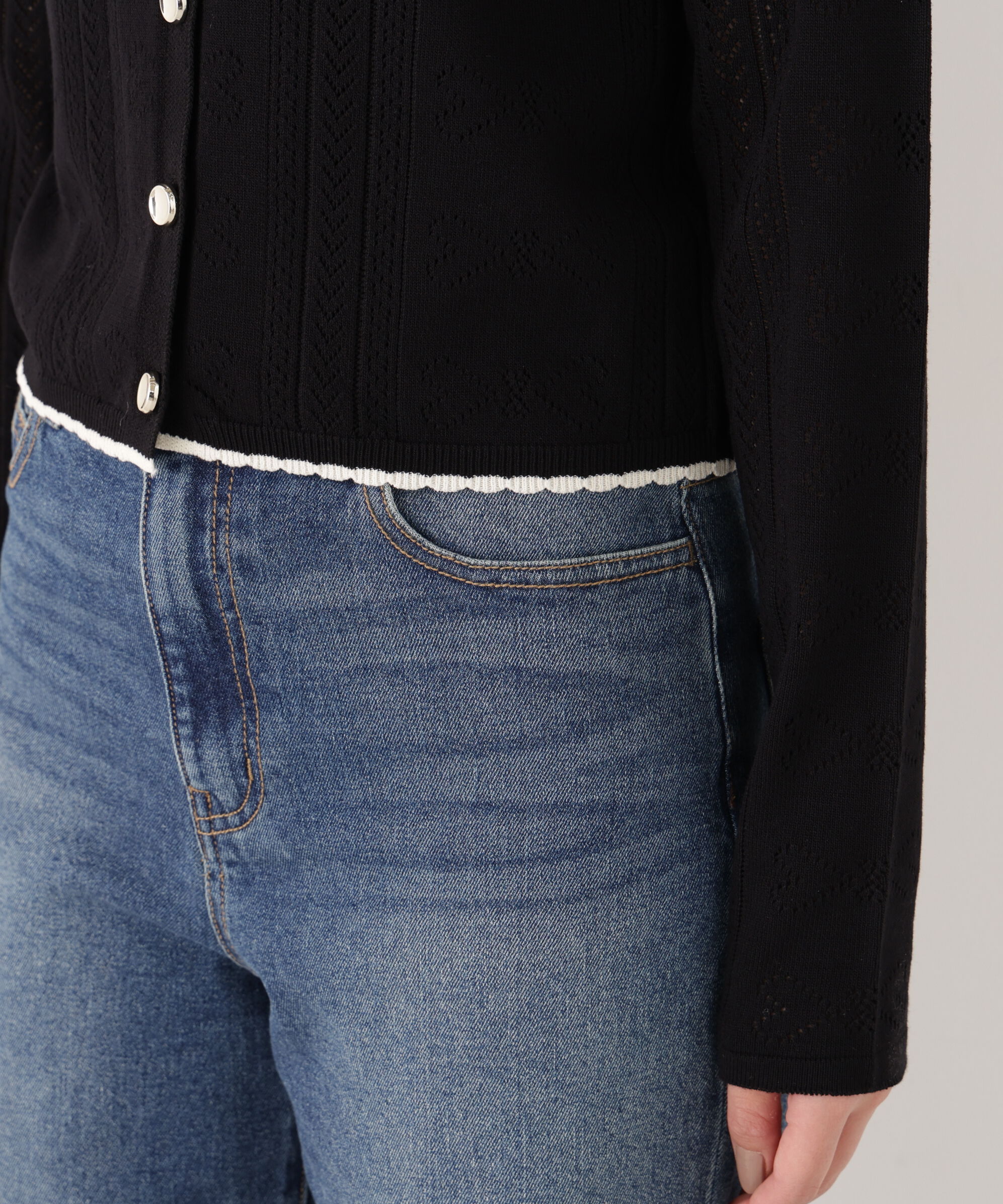 PROPORTION BODY DRESSING「＜a/mie＞パターンメッシュアンサンブルニット」|ニット・セーター|