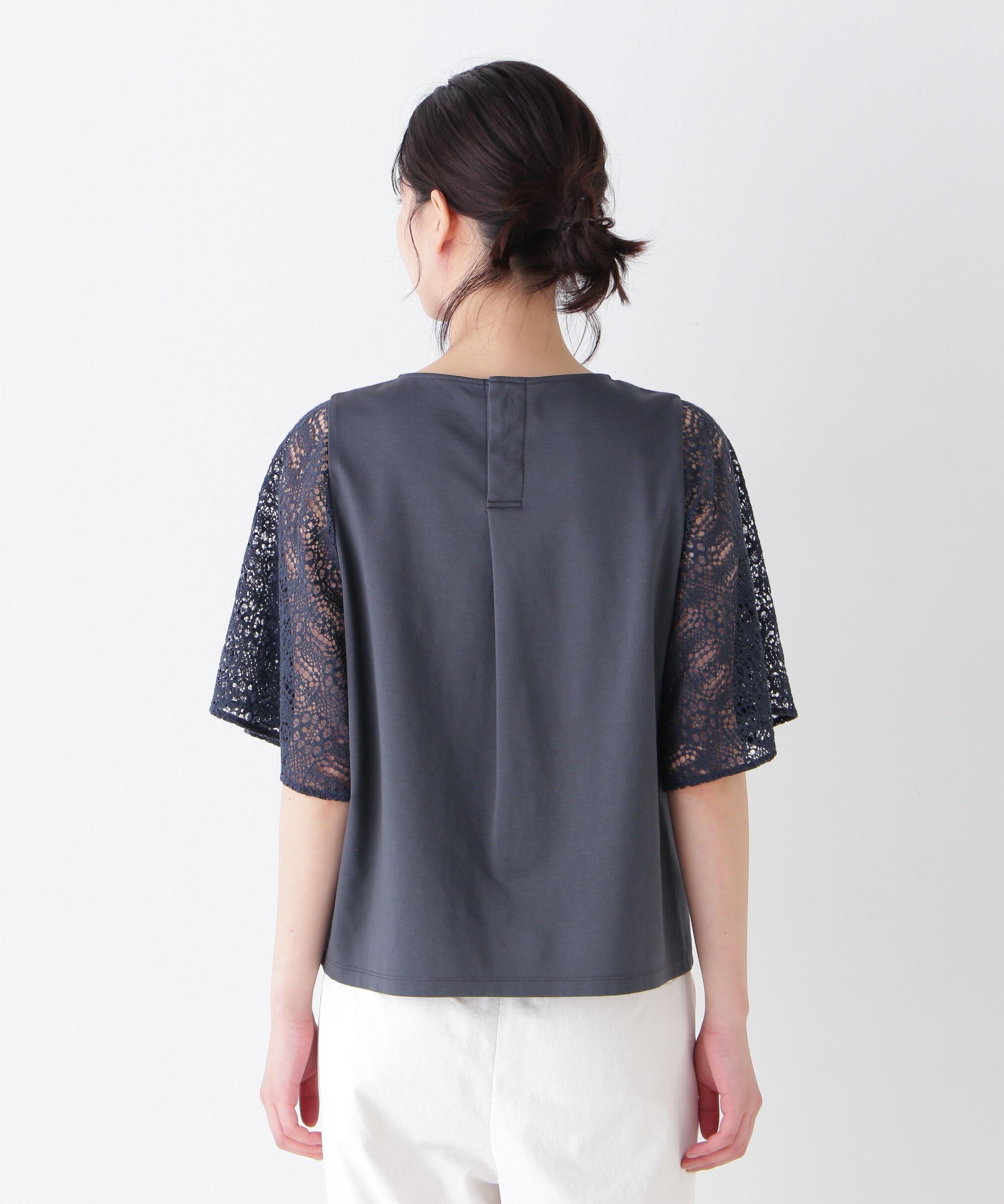  「◆≪接触冷感≫ ラッセルレースドッキングカットソープルオーバー」|Tシャツ・カットソー|