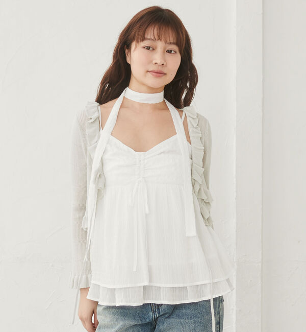 archives「ドットアソートドロストキャミチュニック」|シャツ・ブラウス|OFF WHITE