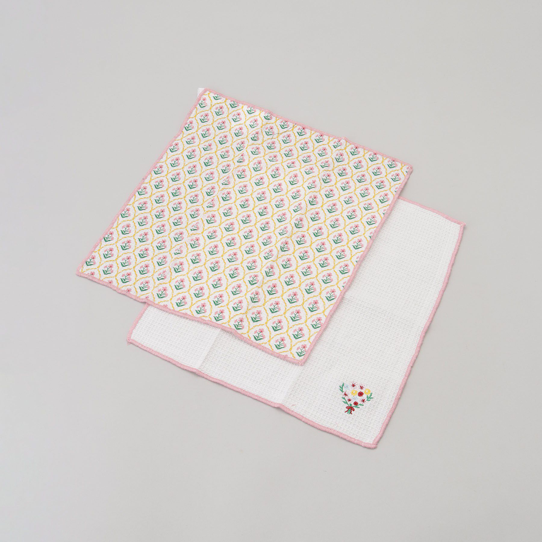 212 KITCHEN STORE「ディッシュクロス2P ピンクブーケ LPK」|食器・キッチングッズ|