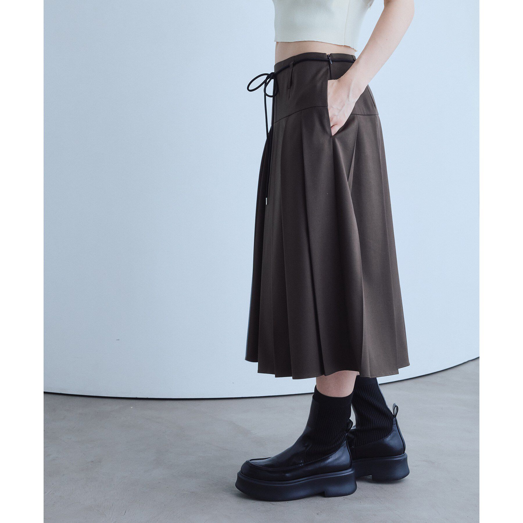 CODE A「soft pleated midi skirt」|スカート|