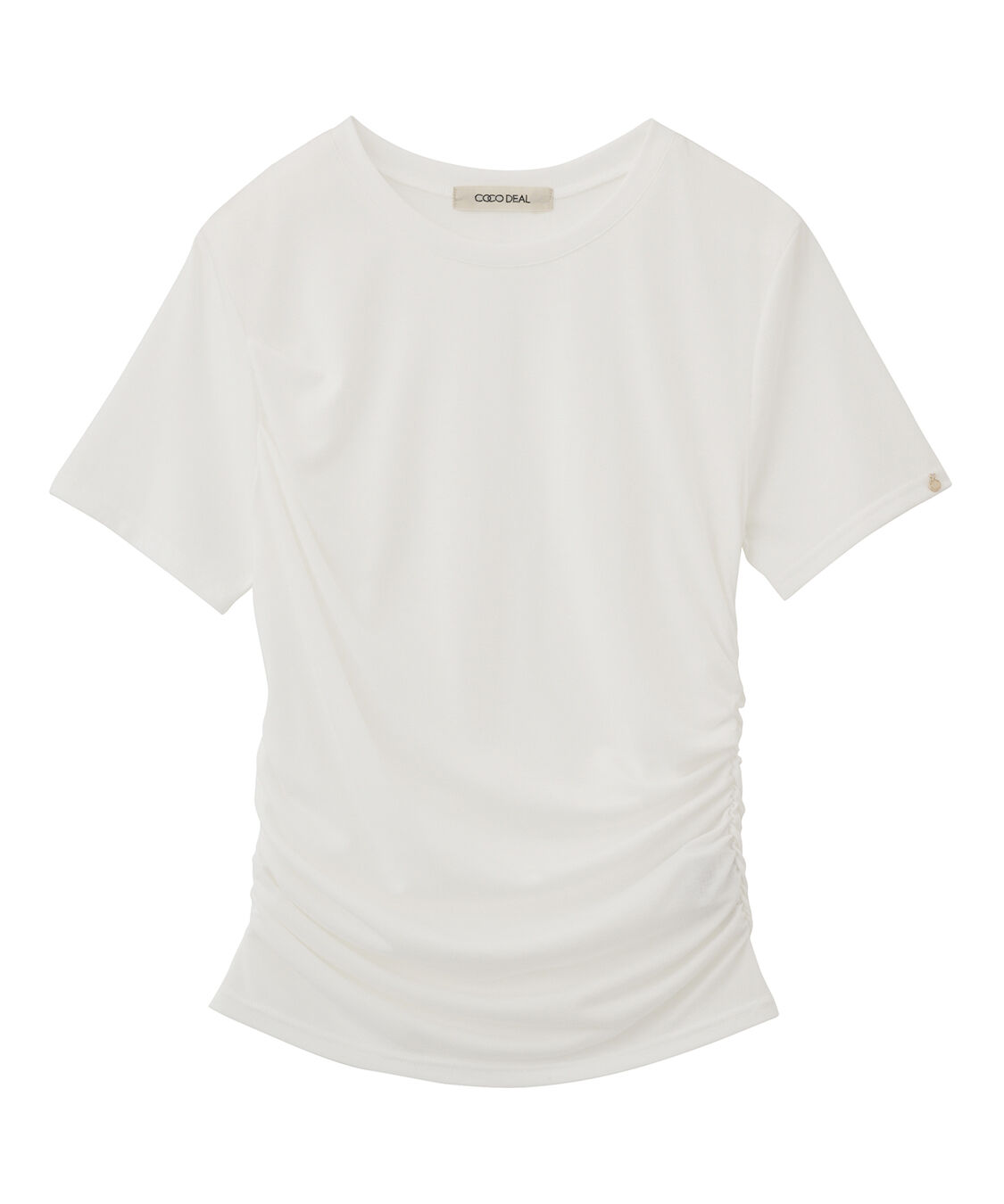 COCO DEAL「ギャザークルーネックＴシャツ」|Tシャツ・カットソー|オフ