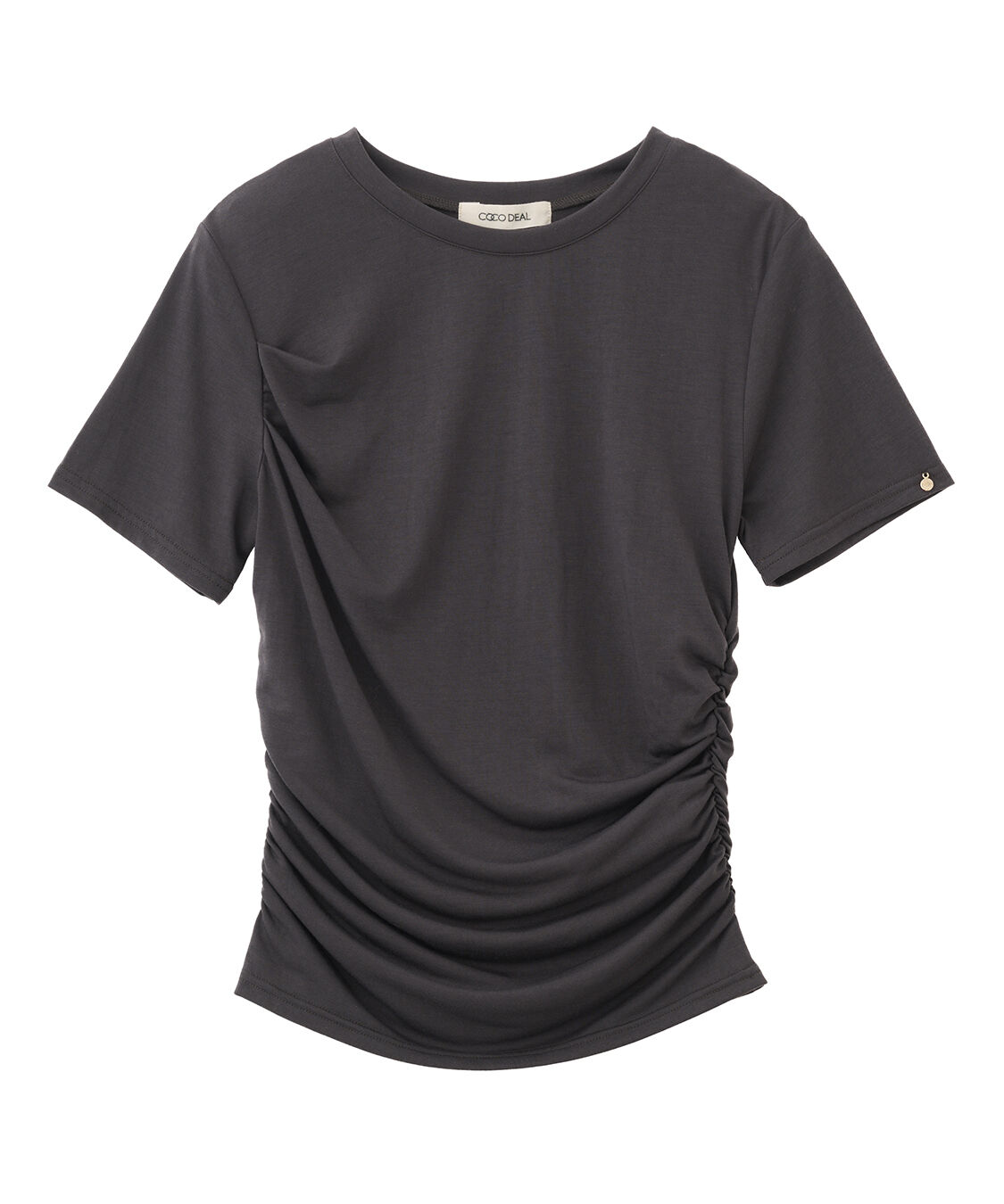 COCO DEAL「ギャザークルーネックＴシャツ」|Tシャツ・カットソー|