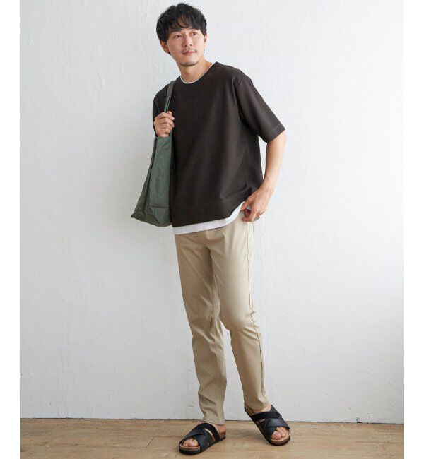 ikka「【吸水速乾】ドライ鹿の子5分袖レイヤードTシャツ」|Tシャツ・カットソー|