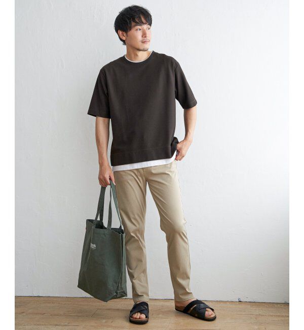 ikka「【吸水速乾】ドライ鹿の子5分袖レイヤードTシャツ」|Tシャツ・カットソー|