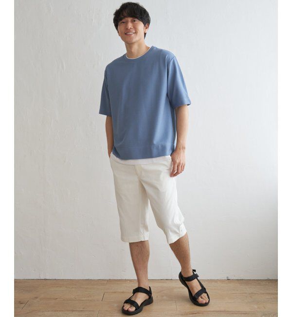 ikka「【吸水速乾】ドライ鹿の子5分袖レイヤードTシャツ」|Tシャツ・カットソー|