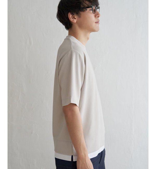 ikka「【吸水速乾】ドライ鹿の子5分袖レイヤードTシャツ」|Tシャツ・カットソー|