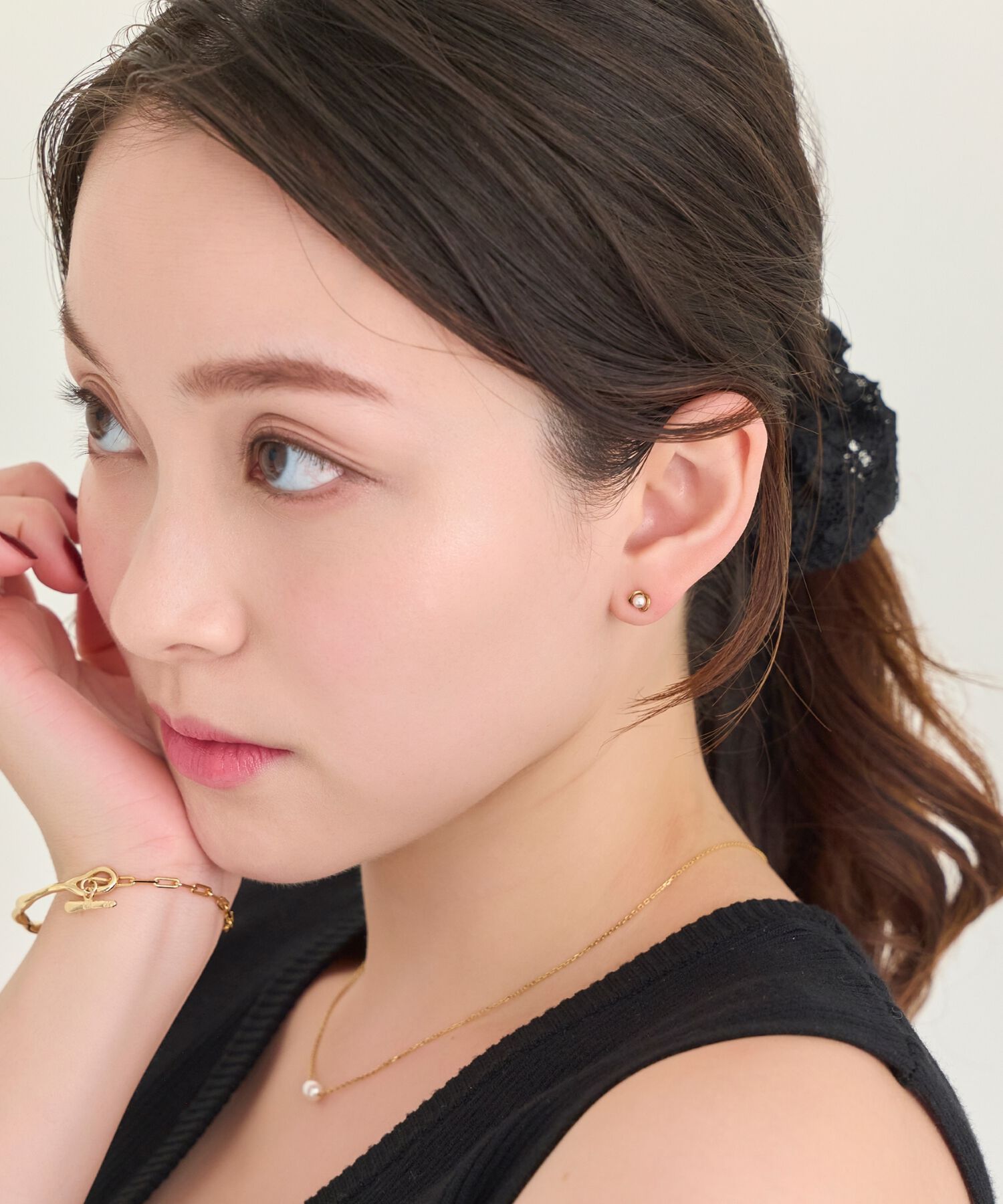 Phoebe「【金属アレルギー対応】プチメタルパールピアス(片耳)/サージカルステンレス」|ピアス|