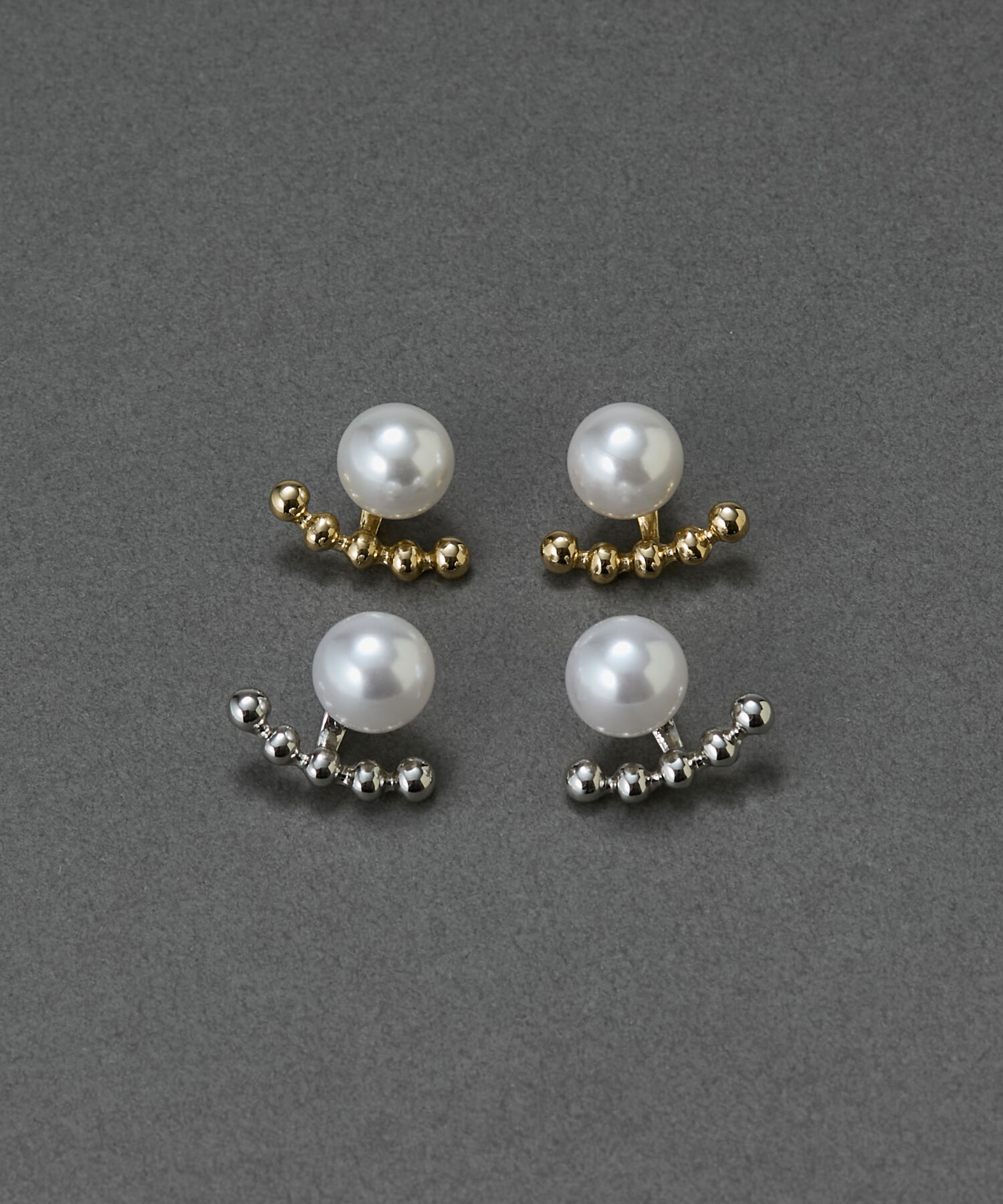 Phoebe「【金属アレルギー対応】2wayドロップラインパールバックキャッチピアス　ゴールド/ニッケルフリー」|ピアス|