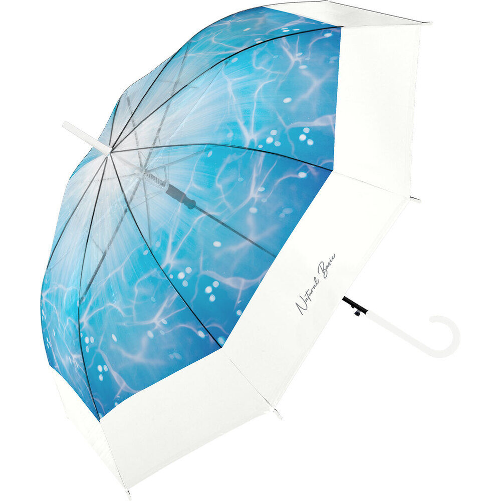 BACKYARD FAMILY「ビニール傘 ジャンプ レディース 通販 ジャンプ傘 ビニール 雨傘 長傘 60cm 傘 かさ」|傘|ブルー1