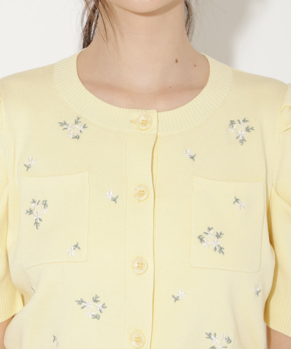 WILLSELECTION「小花刺繍タックスリーブカーディガン」|カーディガン|