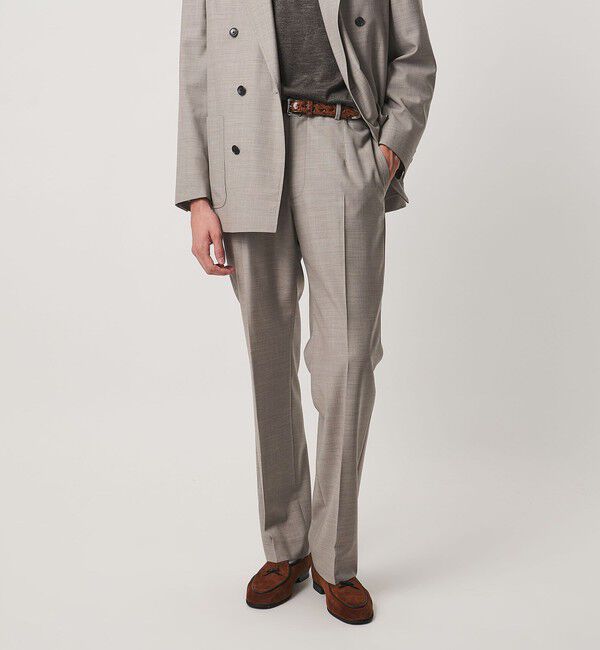 UNITED ARROWS「ワンフォーティ サテン モダンストレート スラックス」|スラックス|BEIGE
