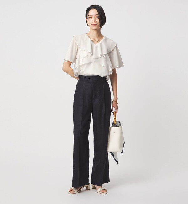 UNITED ARROWS green label relaxing「ラッフル フレア ショートスリーブ ブラウス」|シャツ・ブラウス|