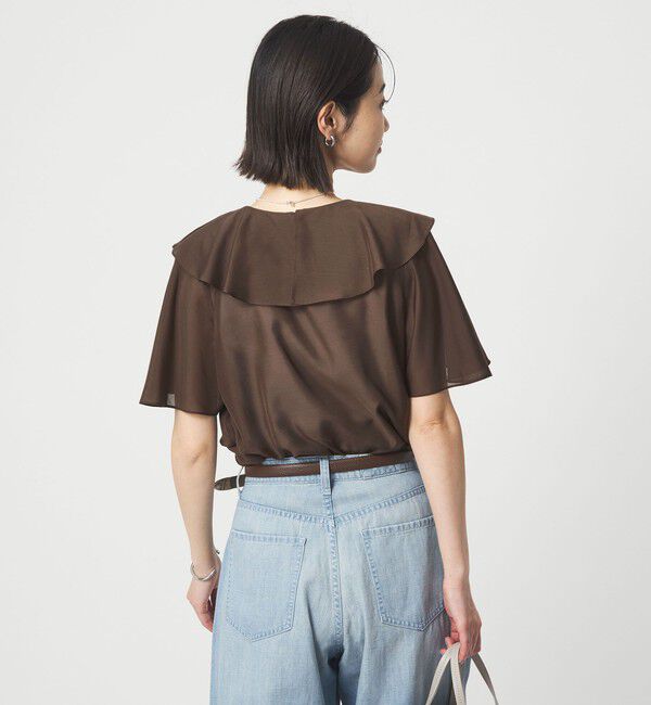 UNITED ARROWS green label relaxing「ラッフル フレア ショートスリーブ ブラウス」|シャツ・ブラウス|