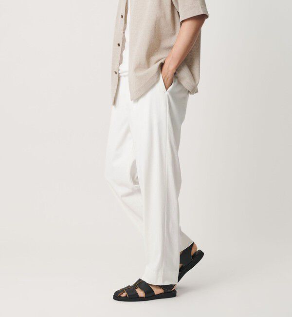 BEAUTY&YOUTH UNITED ARROWS「フラックス オックス バルーン イージー パンツ NO.9 ヨコストレッチ 吸水速乾 透け防止」|チノ|WHITE