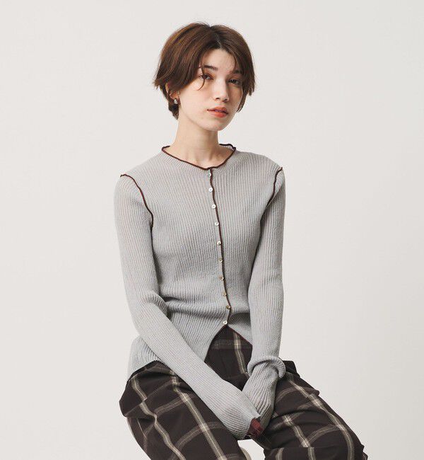 BEAUTY&YOUTH UNITED ARROWS「リブ トリミング カーディガン ウォッシャブル」|カーディガン|
