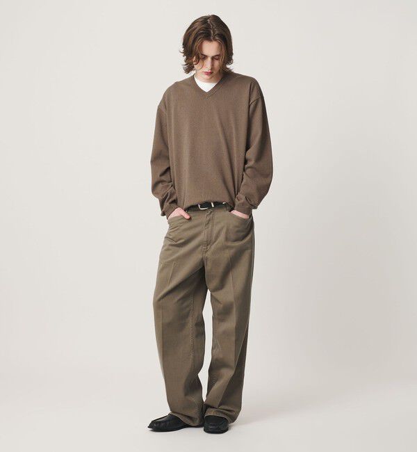 BEAUTY&YOUTH UNITED ARROWS「KNITEE フェザー コットン Vネック ニット Tシャツ ウォッシャブル」|ニット・セーター|