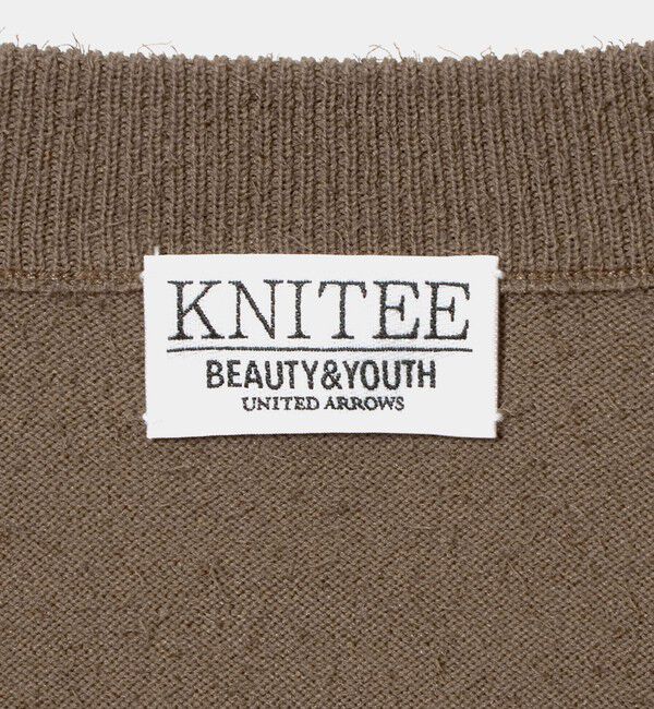 BEAUTY&YOUTH UNITED ARROWS「KNITEE フェザー コットン Vネック ニット Tシャツ ウォッシャブル」|ニット・セーター|