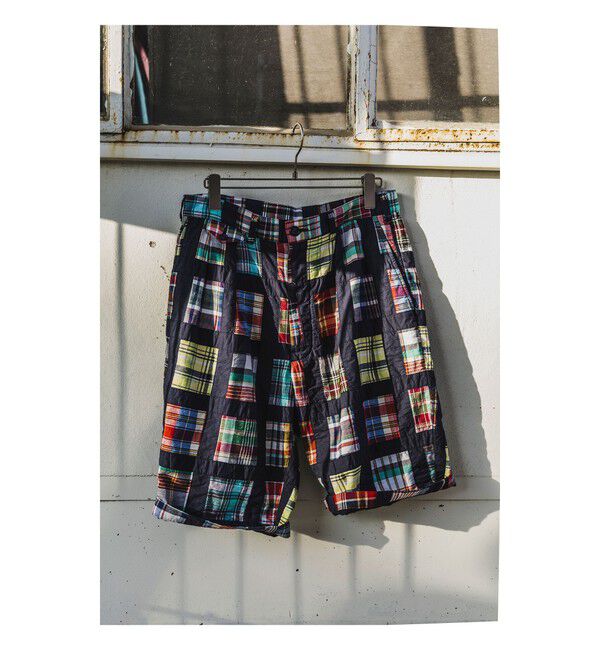 BEAMS PLUS「2 Pleats Shorts Window Patchwork Madras」|その他|