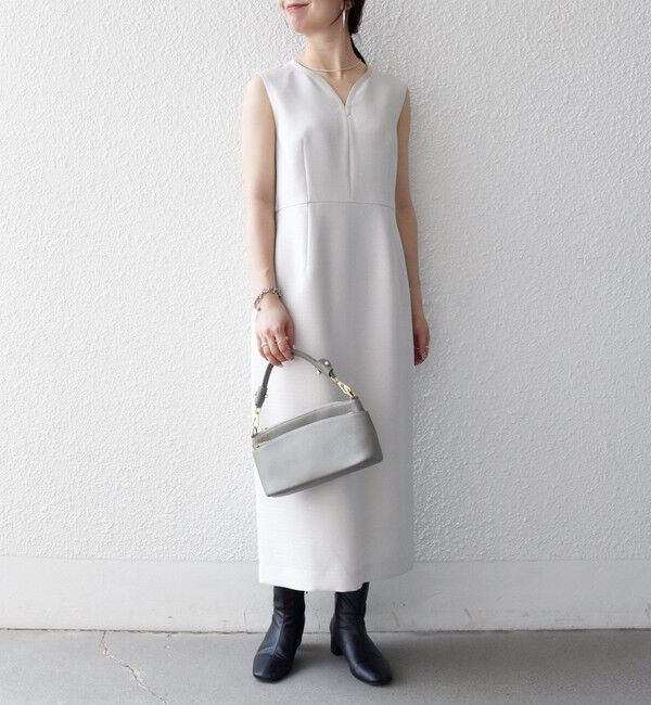 SHIPS any「《予約》SHIPS any:〈洗濯機可能〉カーブネック ノースリーブ ワンピース［NAVY BLUE］」|ワンピース|