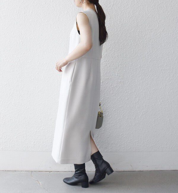 SHIPS any「《予約》SHIPS any:〈洗濯機可能〉カーブネック ノースリーブ ワンピース［NAVY BLUE］」|ワンピース|