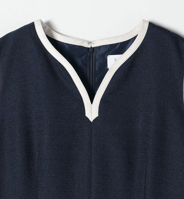 SHIPS any「《予約》SHIPS any:〈洗濯機可能〉カーブネック ノースリーブ ワンピース［NAVY BLUE］」|ワンピース|