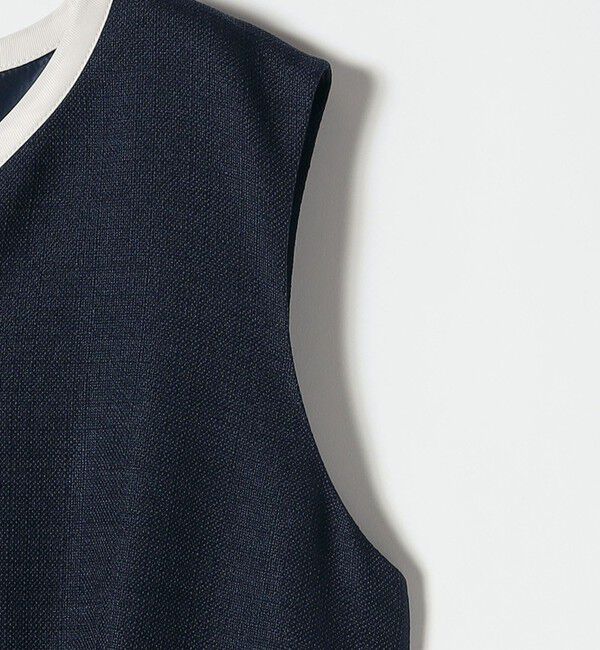 SHIPS any「《予約》SHIPS any:〈洗濯機可能〉カーブネック ノースリーブ ワンピース［NAVY BLUE］」|ワンピース|