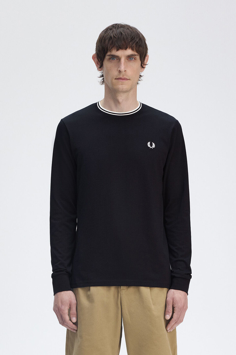 FRED PERRY 「FRED PERRY／Long Sleeve Twin Tipped T-Shirt／ロングスリーブ ツインティップラインTシャツ」|Tシャツ・カットソー|