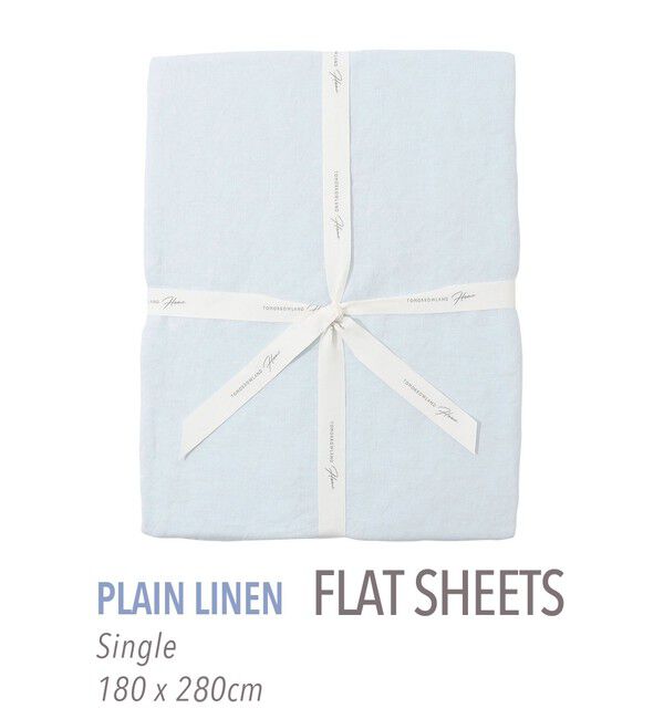 TOMORROWLAND HOME「プレーンリネン フラットシーツ（シングル）」|その他|63 ライトブルー