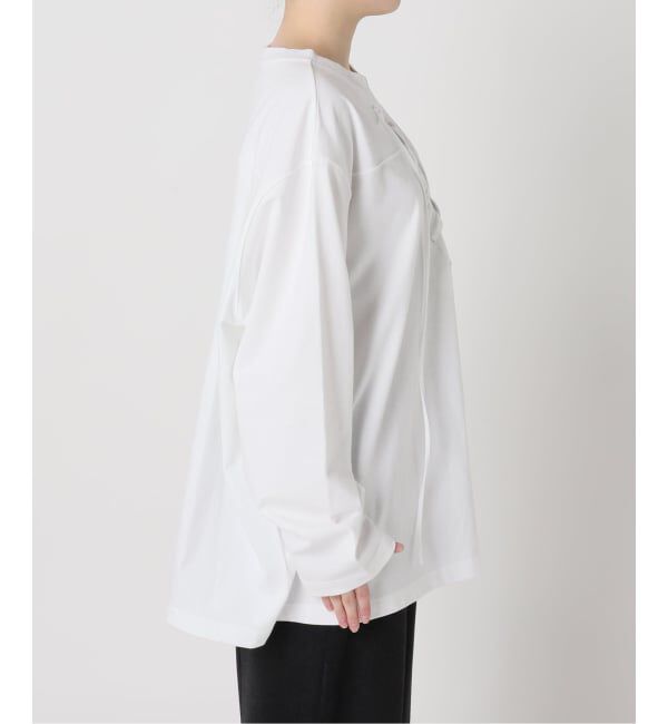  「《追加2》[THE MOOD]レースアップロングTシャツ」|Tシャツ・カットソー|
