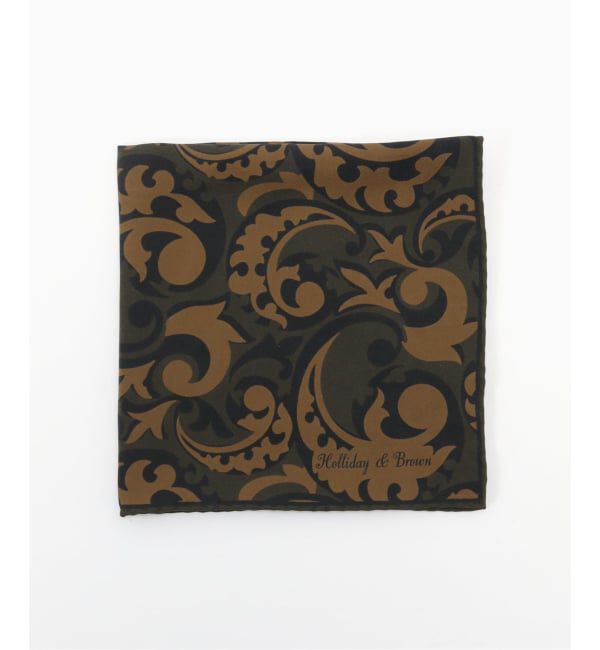 EDIFICE「Holliday & Brown(ホリデー & ブラウン)Pocket Square Paisley」|バンダナ・スカーフ|ブラウン