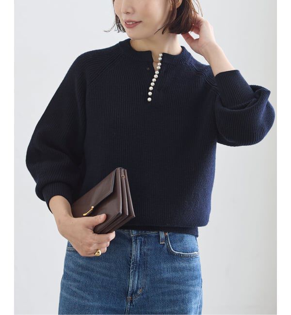 journal standard L'essage「《一部WEB限定カラー/追加予約》パールスキッパープルオーバー」|ニット・セーター|ネイビー