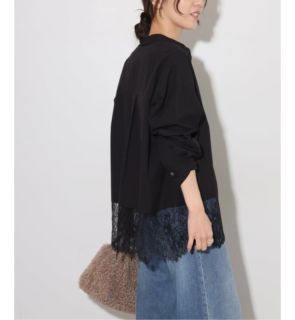 JOURNAL STANDARD relume「《WEB限定予約》バンドカラーレースシャツ」|シャツ・ブラウス|