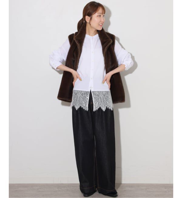 JOURNAL STANDARD relume「《WEB限定予約》バンドカラーレースシャツ」|シャツ・ブラウス|