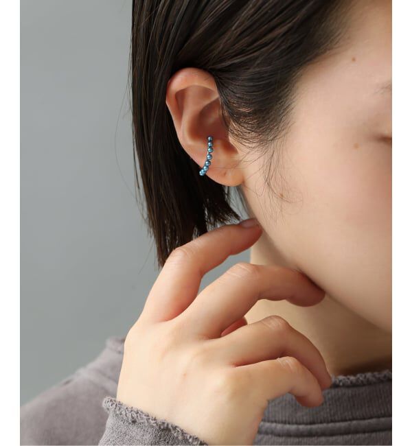 Lilas by Spick&Span「インディゴパールラインイヤーカフ K10（片耳）」|イヤーカフ|