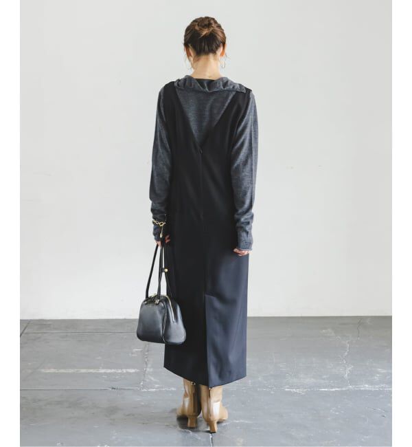 NOBLE「《WEB&一部店舗限定追加予約》ストレートVネックワンピース」|ワンピース|