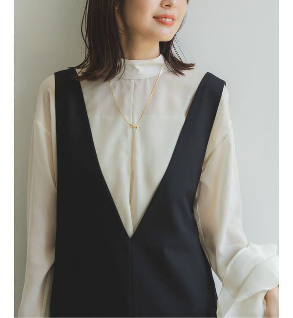 NOBLE「《WEB&一部店舗限定追加予約》ストレートVネックワンピース」|ワンピース|