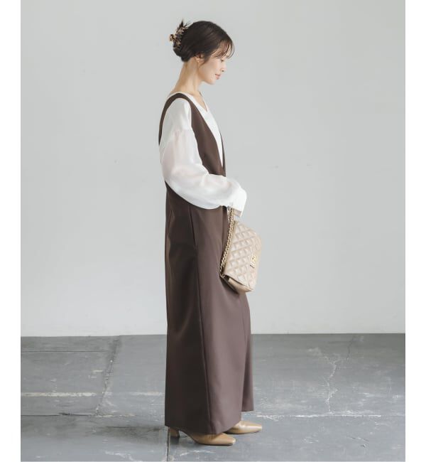 NOBLE「《WEB&一部店舗限定追加予約》ストレートVネックワンピース」|ワンピース|