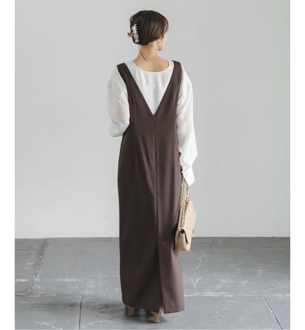 NOBLE「《WEB&一部店舗限定追加予約》ストレートVネックワンピース」|ワンピース|