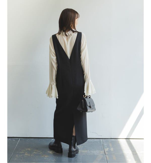 NOBLE「《WEB&一部店舗限定追加予約》ストレートVネックワンピース」|ワンピース|