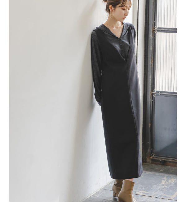 NOBLE「《WEB&一部店舗限定追加予約》ストレートVネックワンピース」|ワンピース|