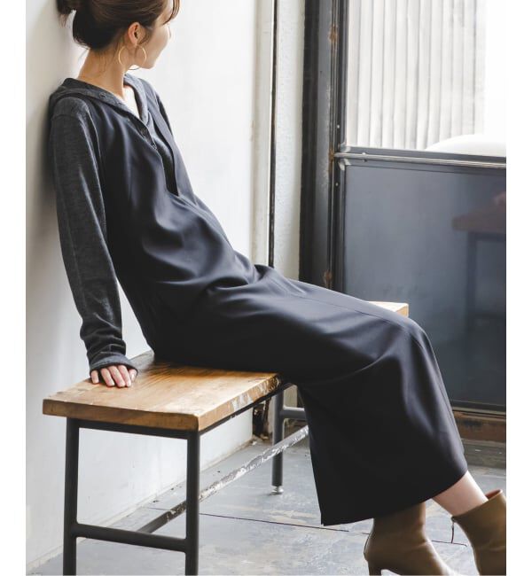 NOBLE「《WEB&一部店舗限定追加予約》ストレートVネックワンピース」|ワンピース|