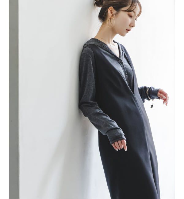 NOBLE「《WEB&一部店舗限定追加予約》ストレートVネックワンピース」|ワンピース|