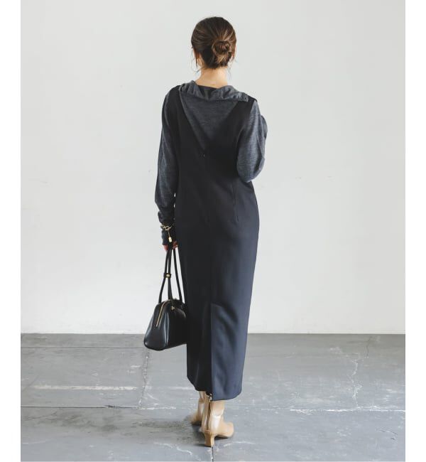 NOBLE「《WEB&一部店舗限定追加予約》ストレートVネックワンピース」|ワンピース|