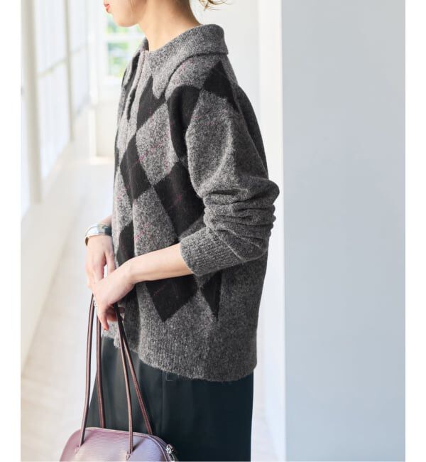Spick and Span「《予約》アーガイルスキッパー襟ニット」|ニット・セーター|
