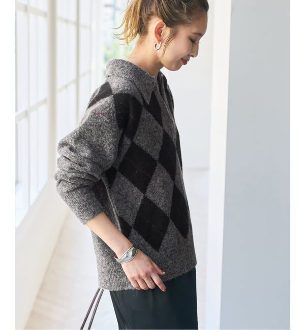 Spick and Span「《予約》アーガイルスキッパー襟ニット」|ニット・セーター|